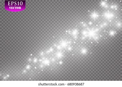 Glow Light Effect. Vector Illustration. Christmas Flash. Dust