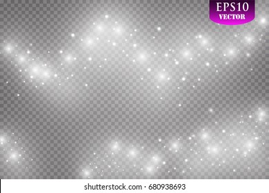 Glow light effect. Vector illustration. Christmas flash. dust