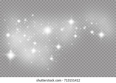 Glow light effect. Vector illustration. Christmas flash. dust
