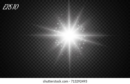Glow light effect. Vector illustration. Christmas flash Concept.
