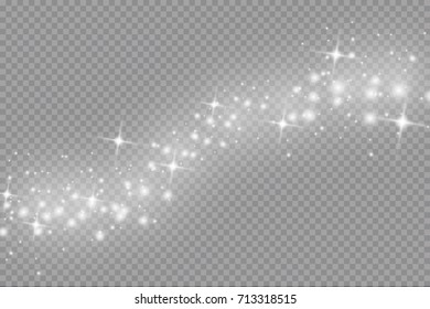 Glow light effect. Vector illustration. Christmas flash. dust
