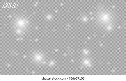 Glow Light Effect. Vector Illustration. Christmas Flash. Dust