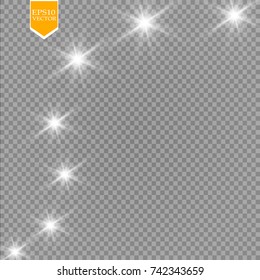 Glow light effect. Vector illustration. Christmas flash Concept. EPS 10
