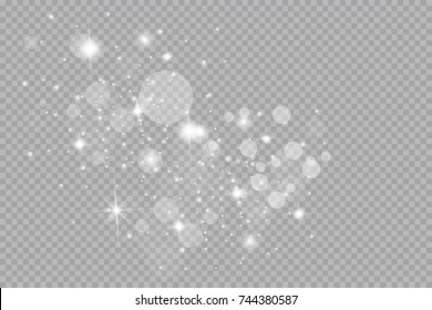 Glow light effect. Vector illustration. Christmas flash. dust