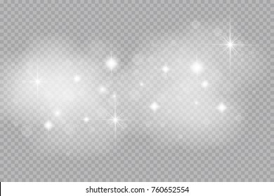 Glow light effect. Vector illustration. Christmas flash. dust