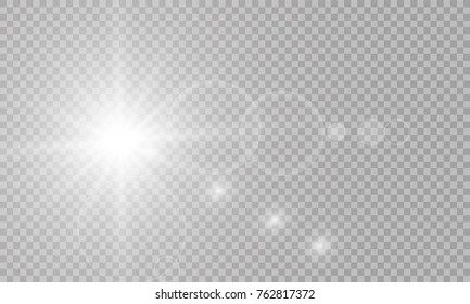 Glow light effect. Vector illustration. Christmas flash Concept.