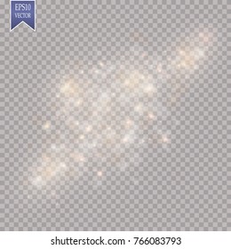 Glow light effect. Vector illustration. Christmas flash. dust