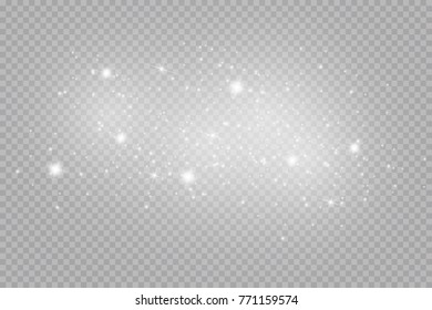 Glow light effect. Vector illustration. Christmas flash. dust