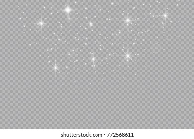 Glow light effect. Vector illustration. Christmas flash. dust