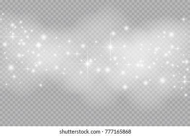 Glow light effect. Vector illustration. Christmas flash. dust
