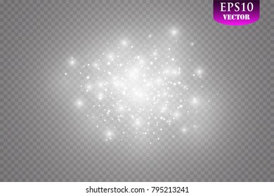 Glow light effect. Vector illustration. Christmas flash. dust