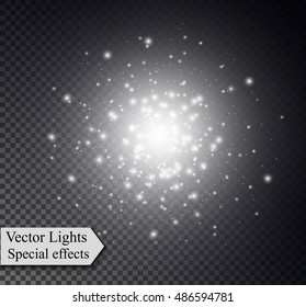 Glow light effect. Vector illustration.Flash Concept.