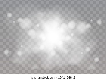 Glow light effect vector. Sparkle with glow light effect. Highlights.  Flash light effect. Realistic sunlight vector.