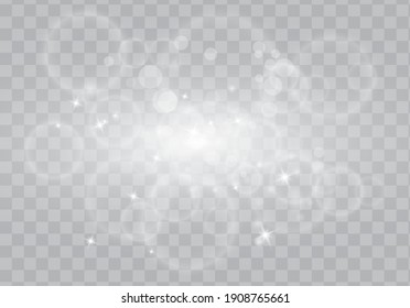 Glow Light Effect Vector. Sparkle With Glow Light Effect. Highlights. Flash Light Effect. Realistic Sunlight Vector.