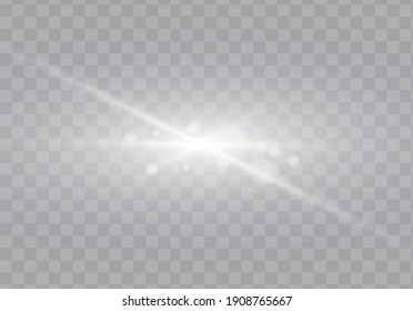 Glow light effect vector. Sparkle with glow light effect. Highlights. Flash light effect. Realistic sunlight vector.