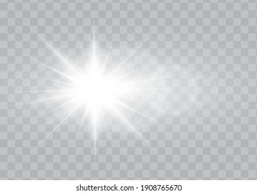 Glow light effect vector. Sparkle with glow light effect. Highlights. Flash light effect. Realistic sunlight vector.