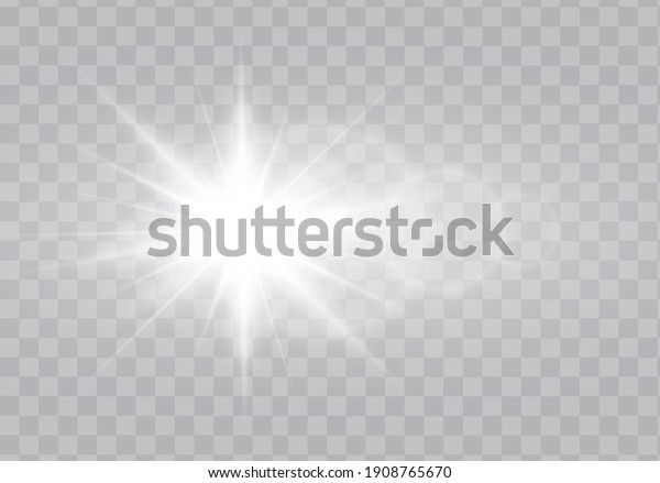Glow light\
effect vector. Sparkle with glow light effect. Highlights. Flash\
light effect. Realistic sunlight\
vector.