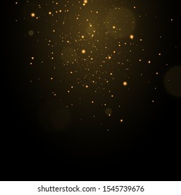 Glow light effect.  Vector sparkles on a transparent background. Christmas light effect. Sparkling magical dust particles.The dust sparks and golden stars shine with special light.

