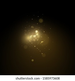 Glow light effect.  Vector sparkles on a transparent background. Christmas light effect. Sparkling magical dust particles.The dust sparks and golden stars shine with special light.