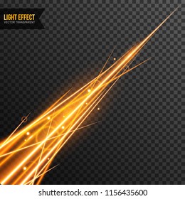 Glow Light Effect Vector transparent with golden line swirl