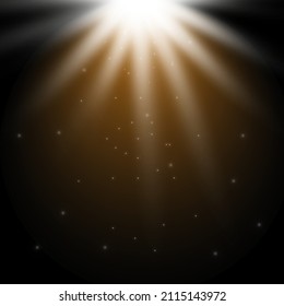 resplandor de luz parpadeando sobre el fondo del escenario, brillo, estrellas, polvo brillante sobre un fondo negro