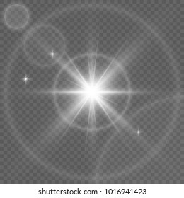 Glow light illustration Vector transparent sunlight special lens flare effect.