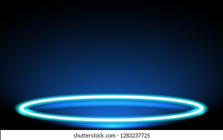 Glow light neon effect on Dark blue background