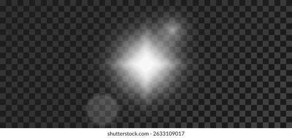 Glow light white effect. Star burst with sparkles. Sun.