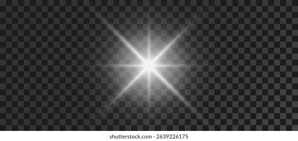 Glow light white effect. Star burst with sparkles. Sun.