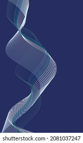 Leuchtzeilenhintergrund, blauer Vektorgrafik. Kurve Energie Textur. Mehrfarbiger Contour Minimal. Unendlicher Hintergrund.