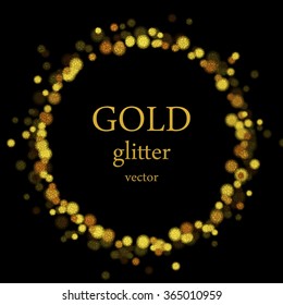Glow luxuriöse glänzende Ring Logo Design. Goldglanzfarben, Vektorhintergrund