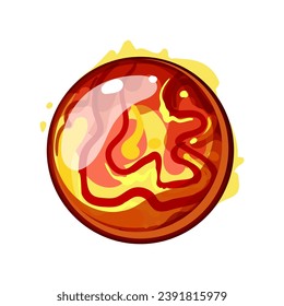 glow magic ball sphere cartoon. realistic crystal, effect abstract, object bright glow magic ball sphere sign. isolated symbol vector illustration