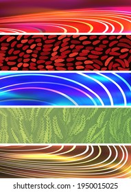 glow neon banner vector background set