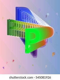glow and pattern, imaginative alphabet of P