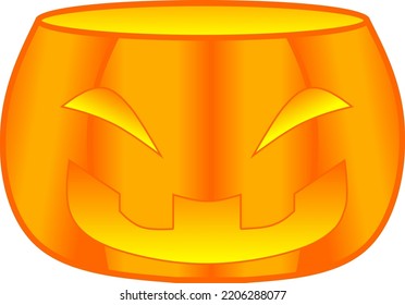 Glow pumpkin halloween. Glow cauldron pumpkin. Glow pumpkin Halloween for logo, icon, symbol, halloween, design or trick or treat