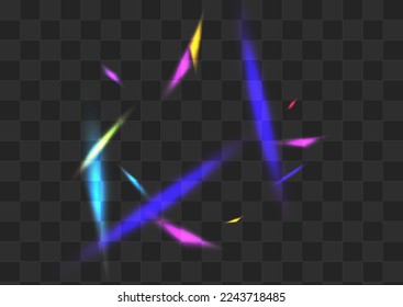 Glow Reflection Vector Transparent Background. Hologram Tinsel Paper Wallpaper. Holo Sparkle Glamour Brochure. Shine Dreamy Blur Branch.