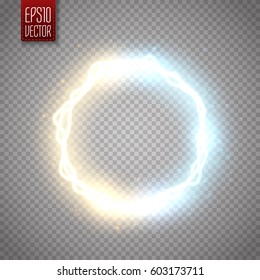 Glow Round Frame Electric Discharge Effect Stock Vector (Royalty Free ...