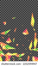 Glow Shimmer Background Transparent Vector. Bokeh Decoration Wallpaper. Green Technology Texture. Yellow Space. Spark Clean Card.