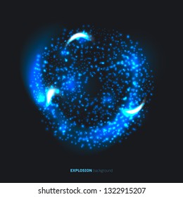 Glow shiny sparkles particles space star vector background