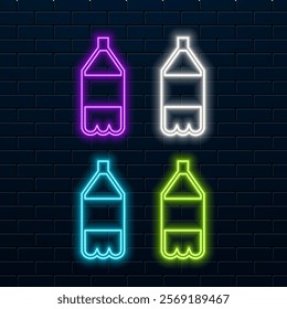 Glow shot with Mexican tequila Traditional ethnic alcoholic drink Neon Light Poster Flyer Banner.