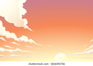 The glow of the sky at sunset