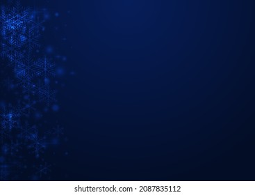Glow Snow Vector Blue Background. Shiny Elegant Dots Card. Glow Stars Wallpaper. Christmas Flake Banner.