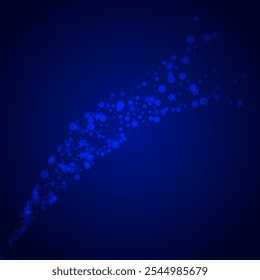 Glow Snow Vector Blue Background. White Falling Snowfall Card. Chrismas Stars Backdrop. Subtle Snowflake Banner.