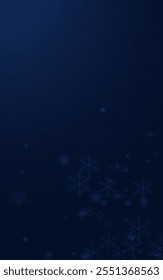 Glow Snowfall Vector Blue Background. Silver Subtle Dots Postcard. Falling Confetti Texture. Festive Snow Wallpaper.