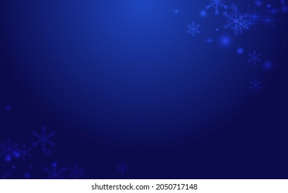 Glow Snowstorm Vector Blue Background. Shiny Chrismas Snow Backdrop. Magic Snowflake Card. Minimal Confetti Texture.