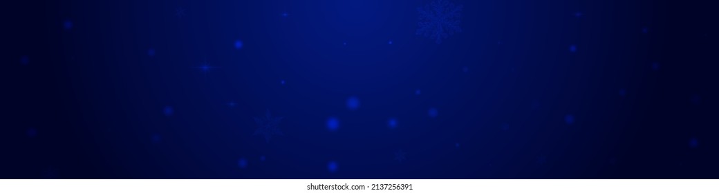 Glow Snowstorm Vector Pnoramic Blue Background. White Falling Snowflake Card. Chrismas Snow Texture. Shine Snowfall Backdrop.