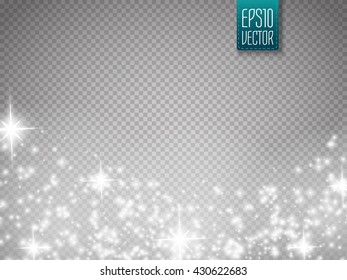 Glow special effect light, flare, star and burst. Isolated spark