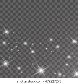 Glow special effect light, flare, star and burst. Isolated spark