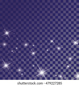 Glow special effect light, flare, star and burst. Isolated spark