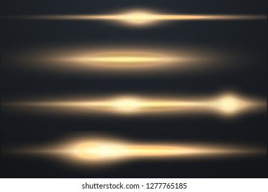 Glow special light effect, flare, star and spark Isolated. Golden Vector lights